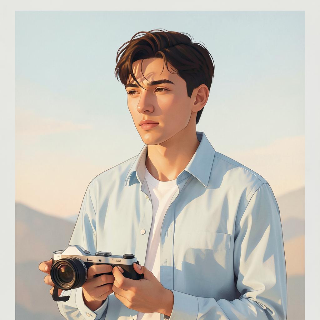 Portrait illustration of Darshan Vernekar holding a camera